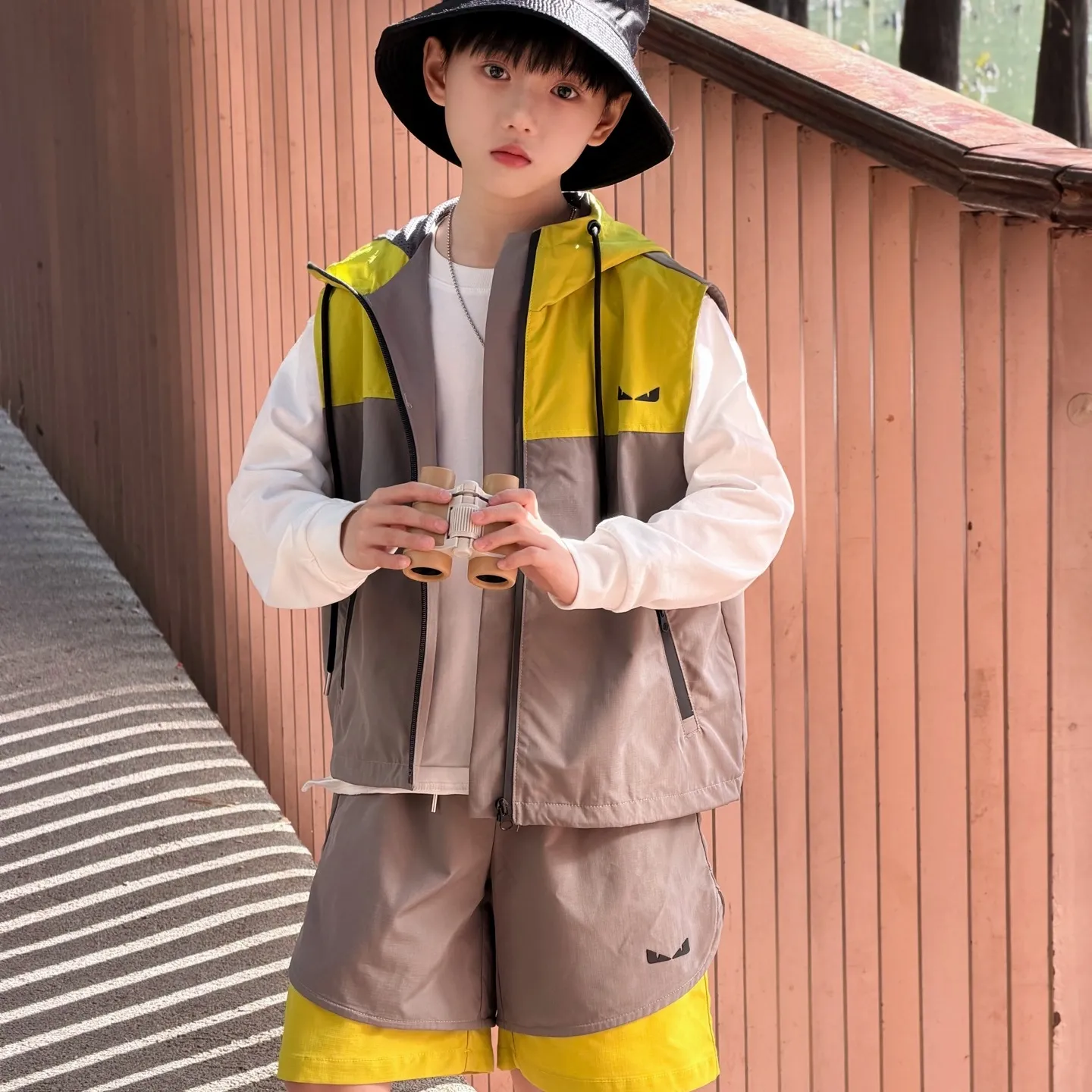 【100-160cm】おしゃれキッズ トレンド感あり コーデしやすい 合わせやすい ベスト ショートパンツ