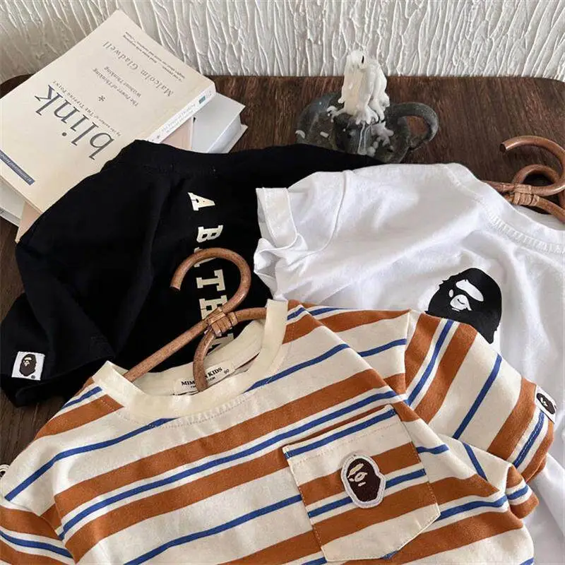 【80-130cm】やさしい色合い カジュアルで可愛い 写真映え 三色選べる 合わせやすい 半袖 Tシャツ