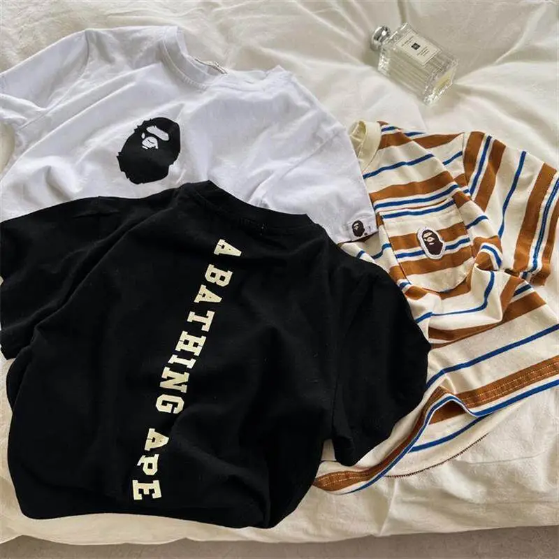 【80-130cm】やさしい色合い カジュアルで可愛い 写真映え 三色選べる 合わせやすい 半袖 Tシャツ