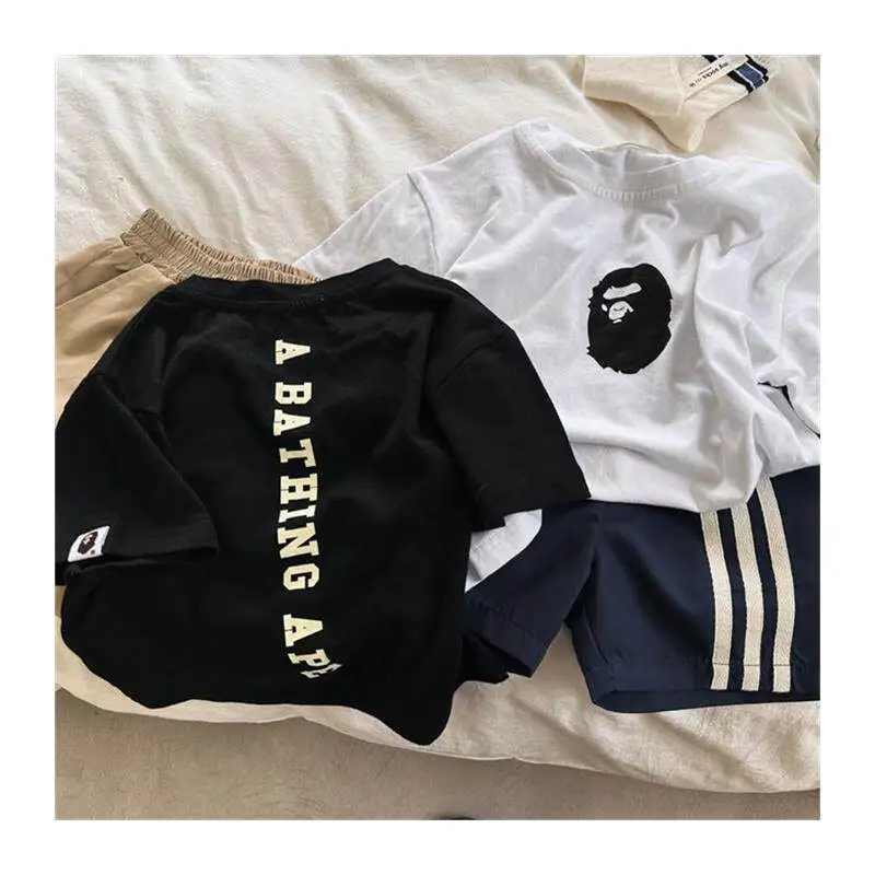 【80-130cm】やさしい色合い カジュアルで可愛い 写真映え 三色選べる 合わせやすい 半袖 Tシャツ