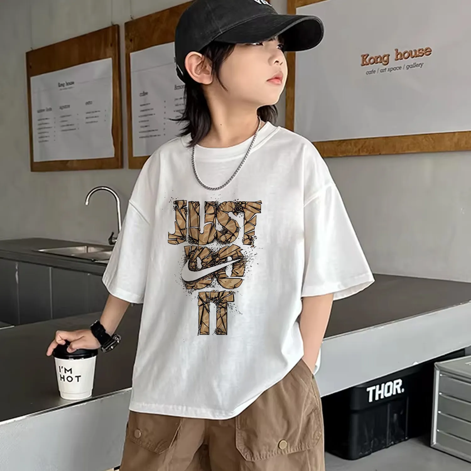 【90-160cm】愛されデザイントレンド感満載 キッズらしい カジュアル 合わせやすい 半袖 Tシャツ