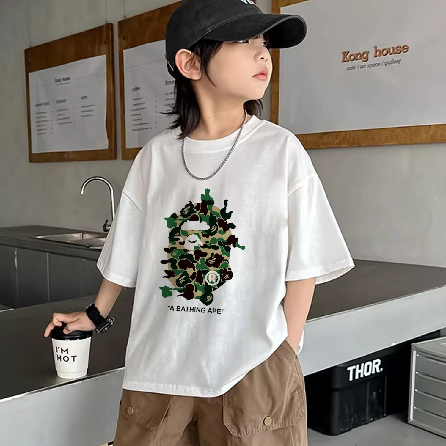 【90-160cm】存在感のある かわいさ満点 着回し力抜群 カジュアル 合わせやすい 半袖 Tシャツ