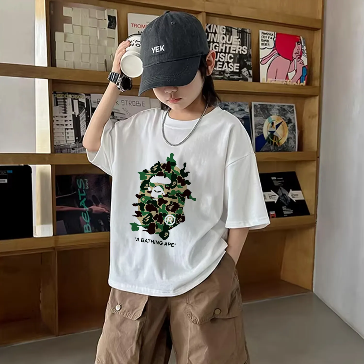 【90-160cm】存在感のある かわいさ満点 着回し力抜群 カジュアル 合わせやすい 半袖 Tシャツ