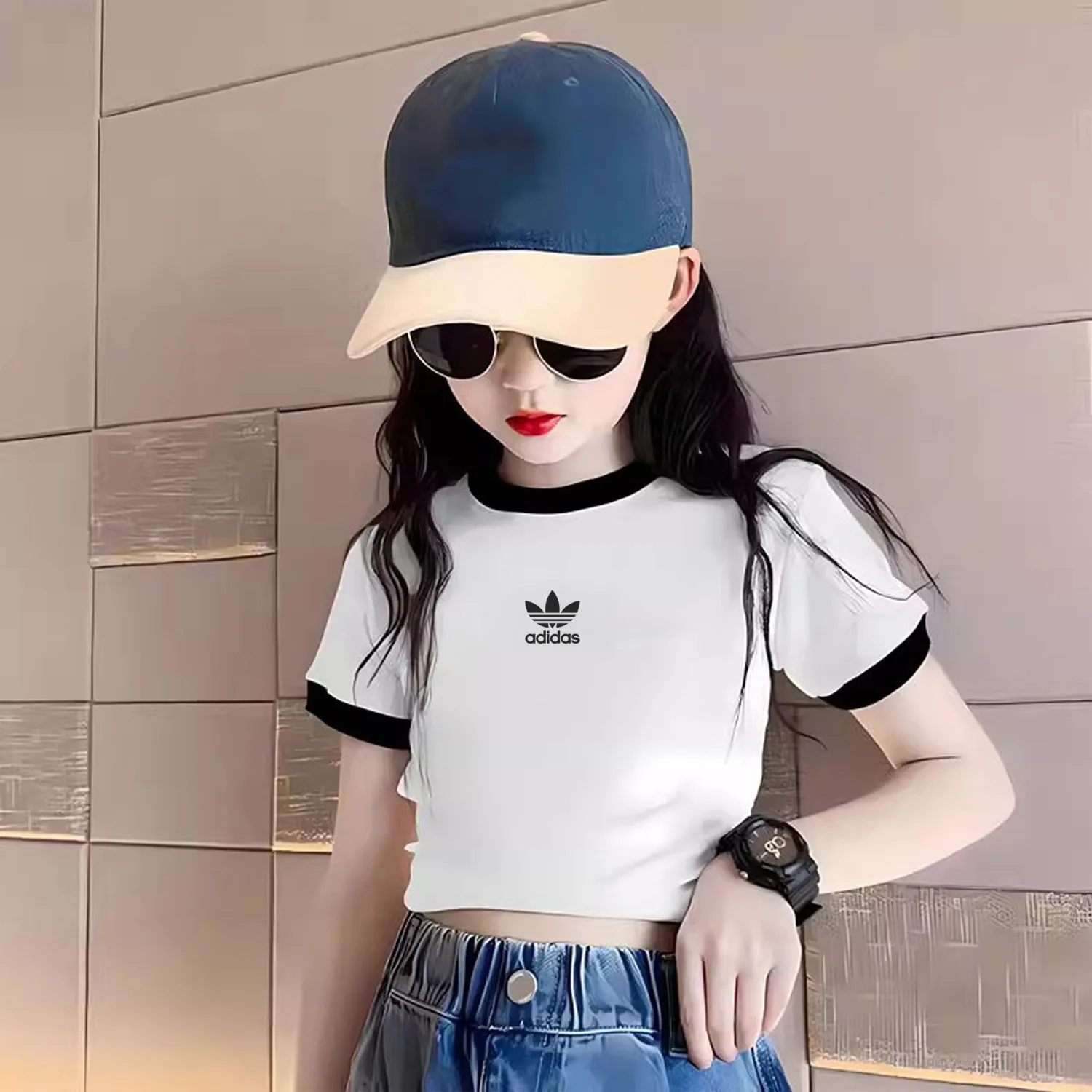 【120-170cm】SNS映え間違いなし おしゃれ カジュアル 女の子 半袖 Ｔシャツ