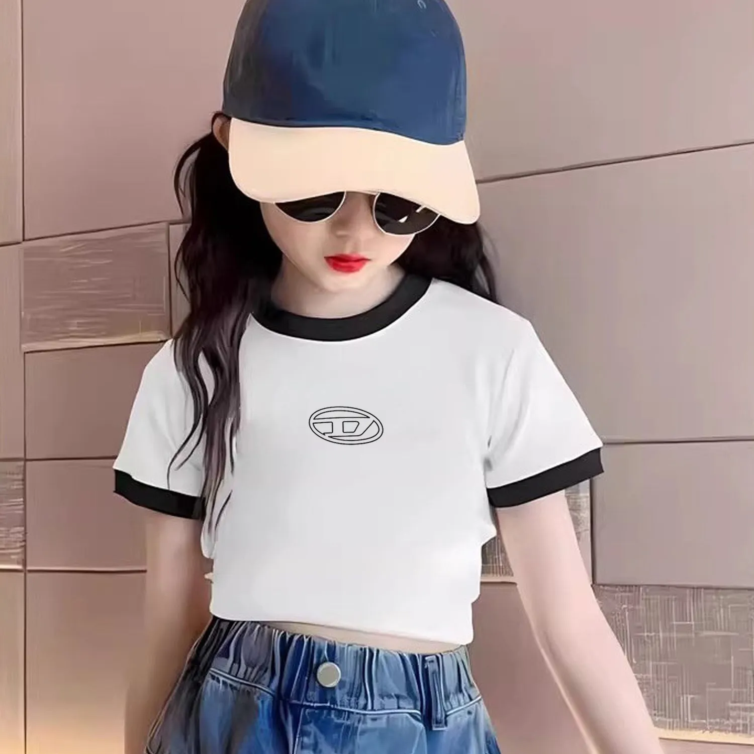 【120-170cm】おしゃれ度UP デイリー使いに最適 カジュアル 女の子 半袖 Ｔシャツ