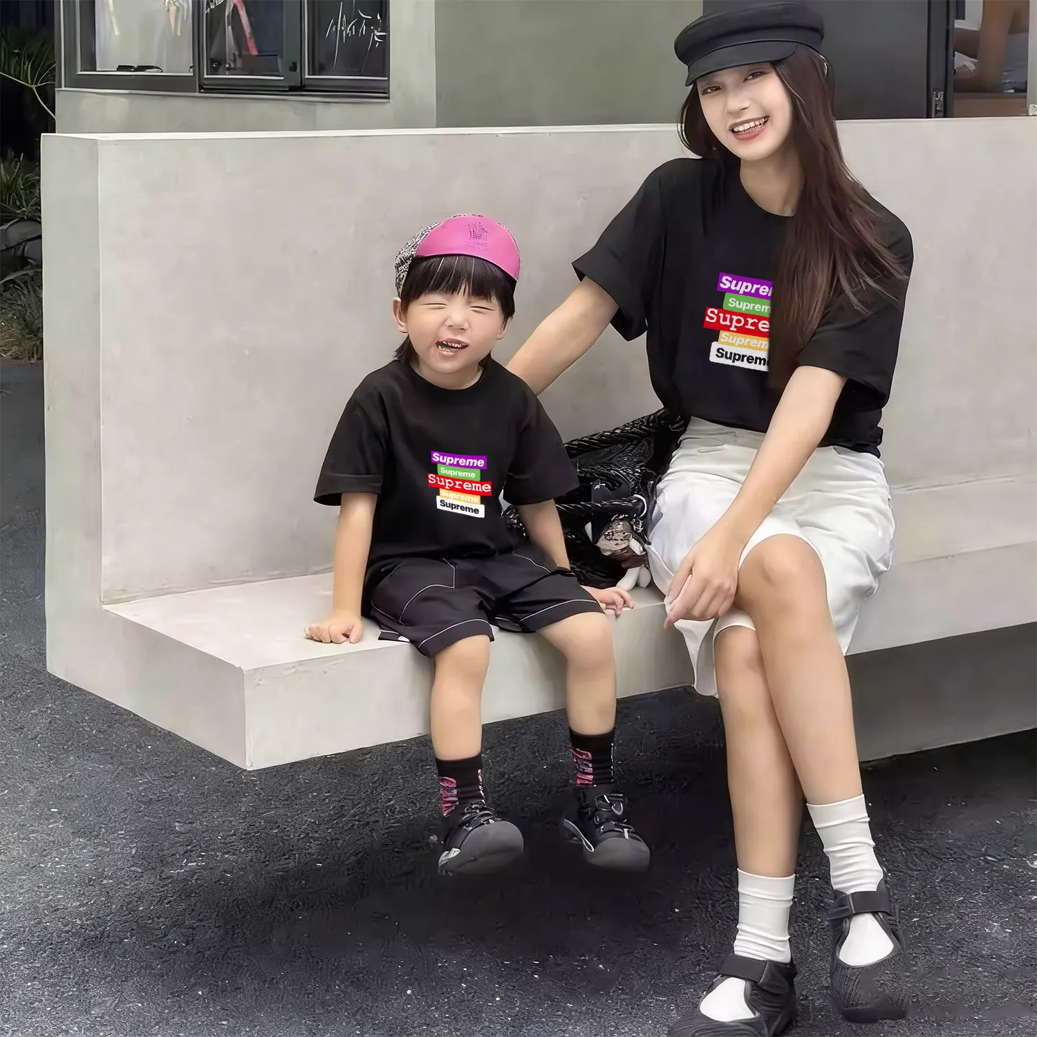 【90-160cm+親サイズ】話題沸騰中 爆売れ必至 トレンド  カジュアル 親子ペア 半袖 Ｔシャツ