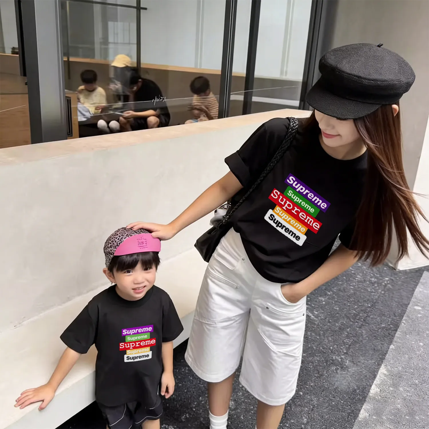 【90-160cm+親サイズ】話題沸騰中 爆売れ必至 トレンド  カジュアル 親子ペア 半袖 Ｔシャツ