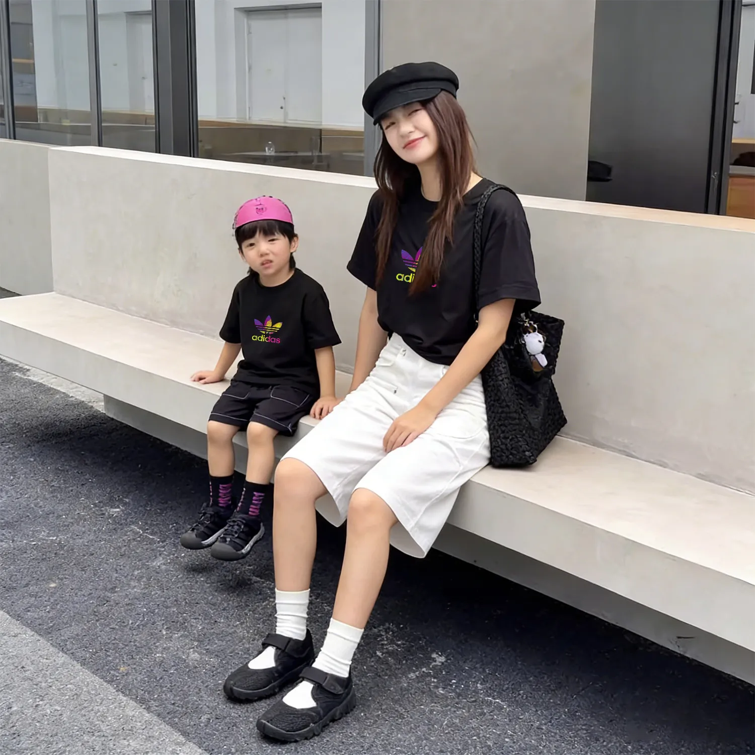 【90-160cm+親サイズ】存在感たっぷり 今季大注目 カジュアル  親子ペア 半袖 Ｔシャツ