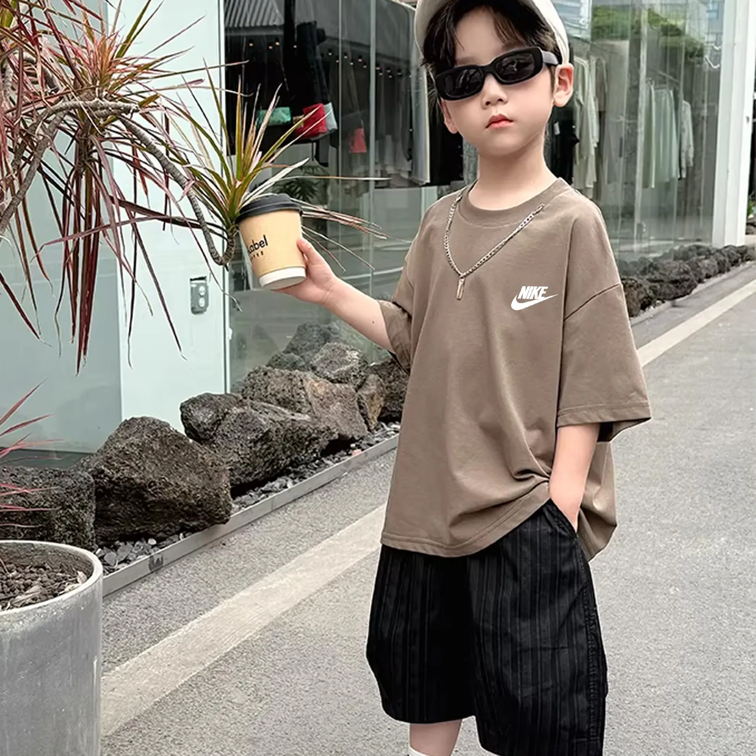 【90-160cm】デイリー使いに最適 さわやかな印象 写真映え カジュアル 合わせやすい男の子 半袖 Tシャツ