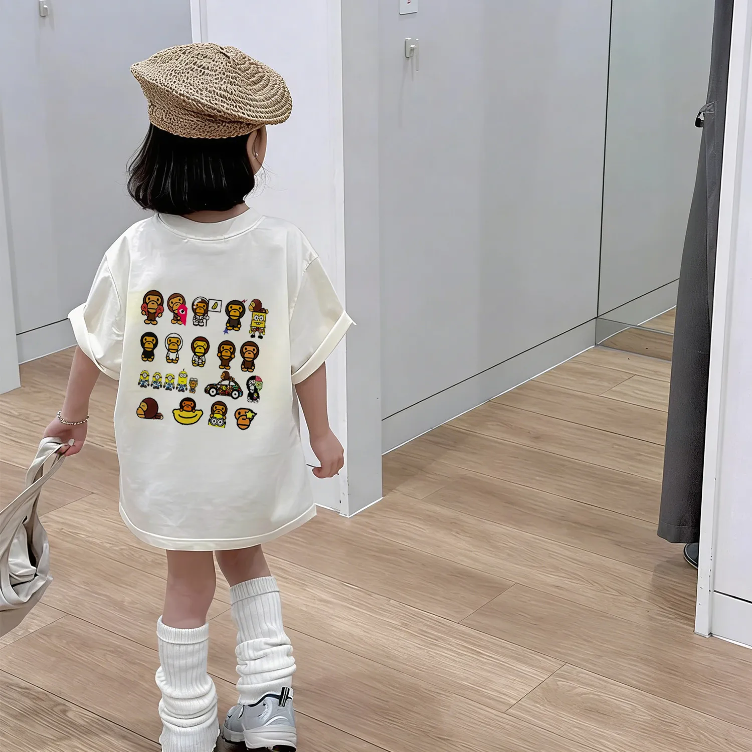 【90-160cm】明るい印象 トレンド感あり おしゃれキッズ カジュアル 合わせやすい 女の子 半袖 Tシャツ