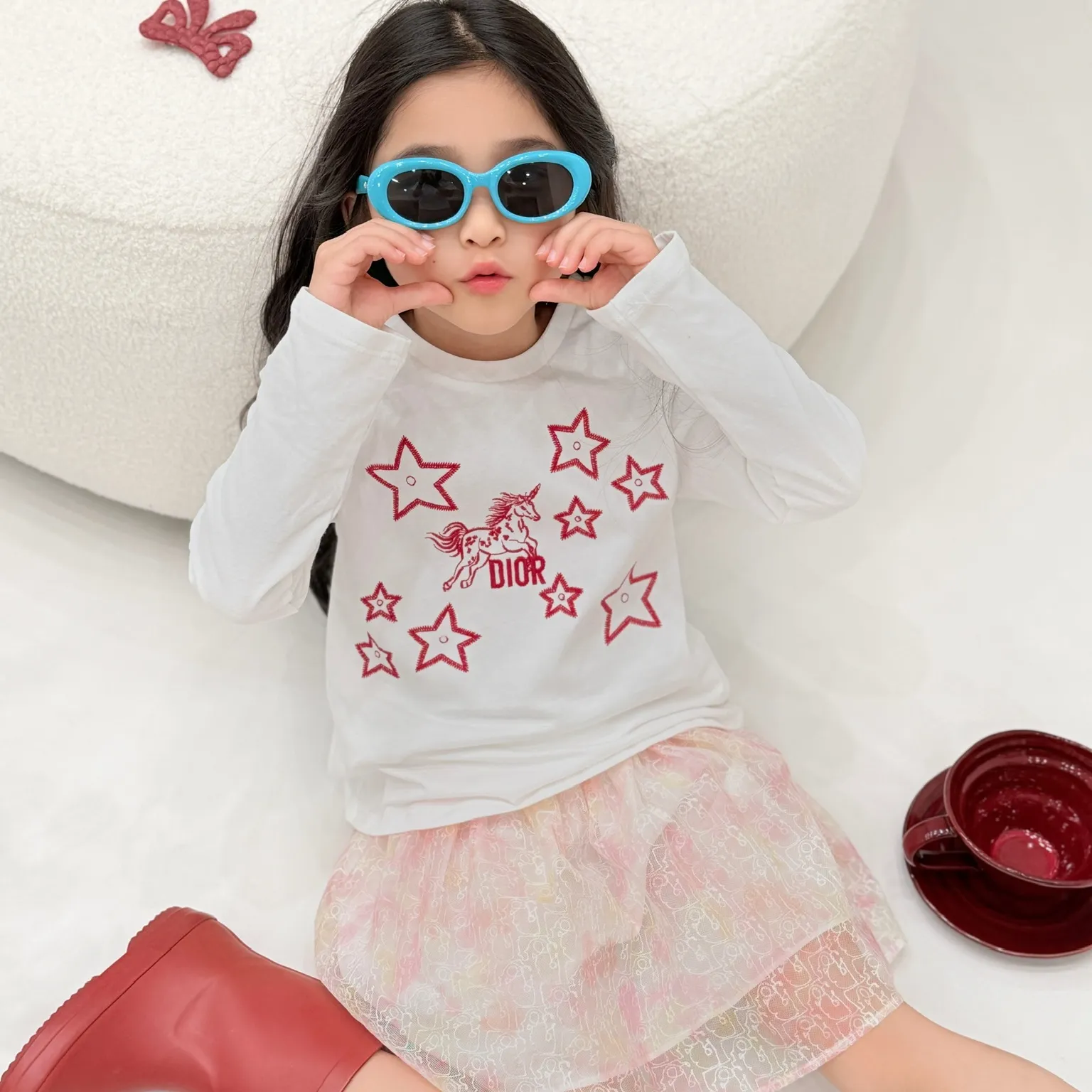 【100-165cm】可愛くて実用的 トップス映え 長く着られる カジュアル 合わせやすい 長袖 Tシャツ