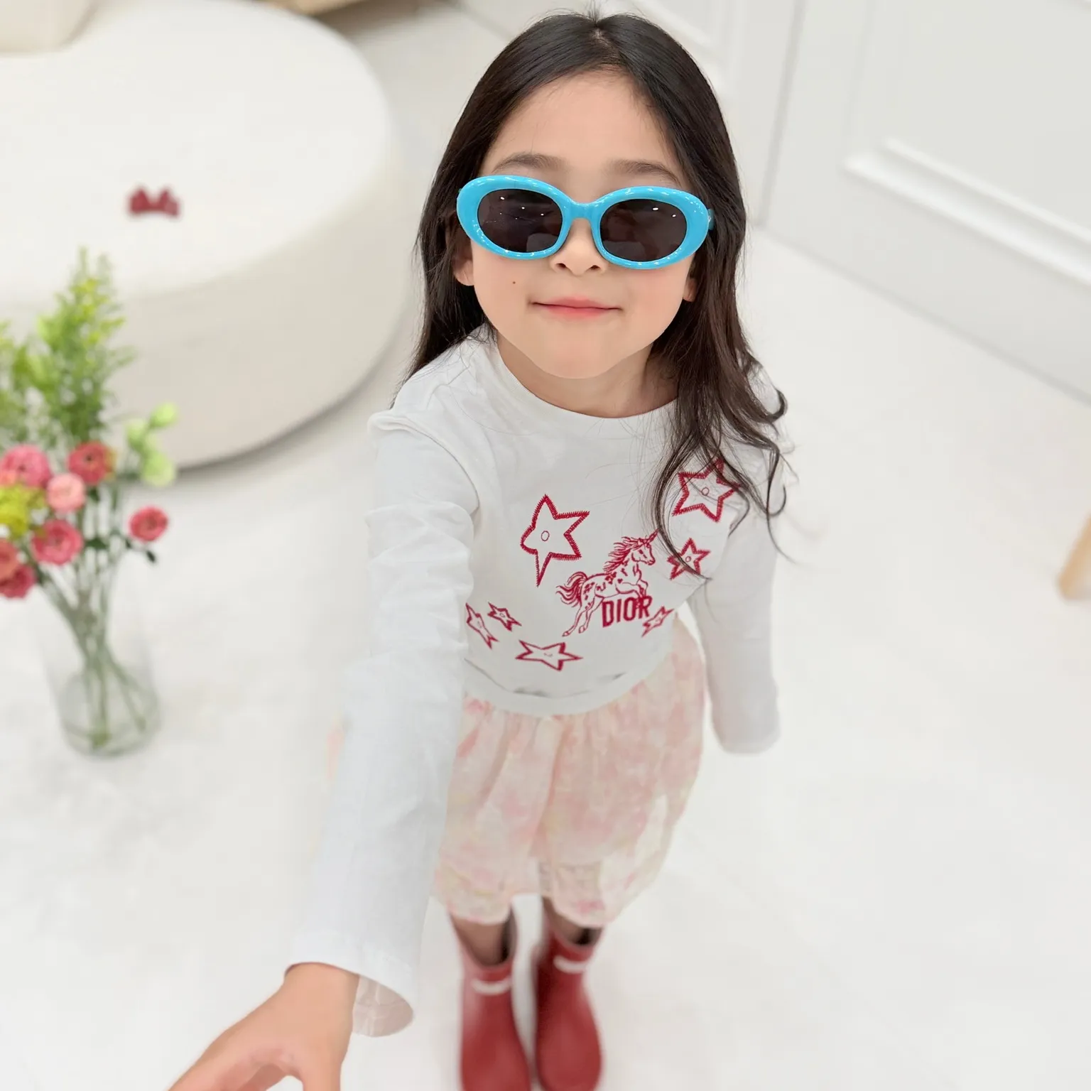 【100-165cm】可愛くて実用的 トップス映え 長く着られる カジュアル 合わせやすい 長袖 Tシャツ