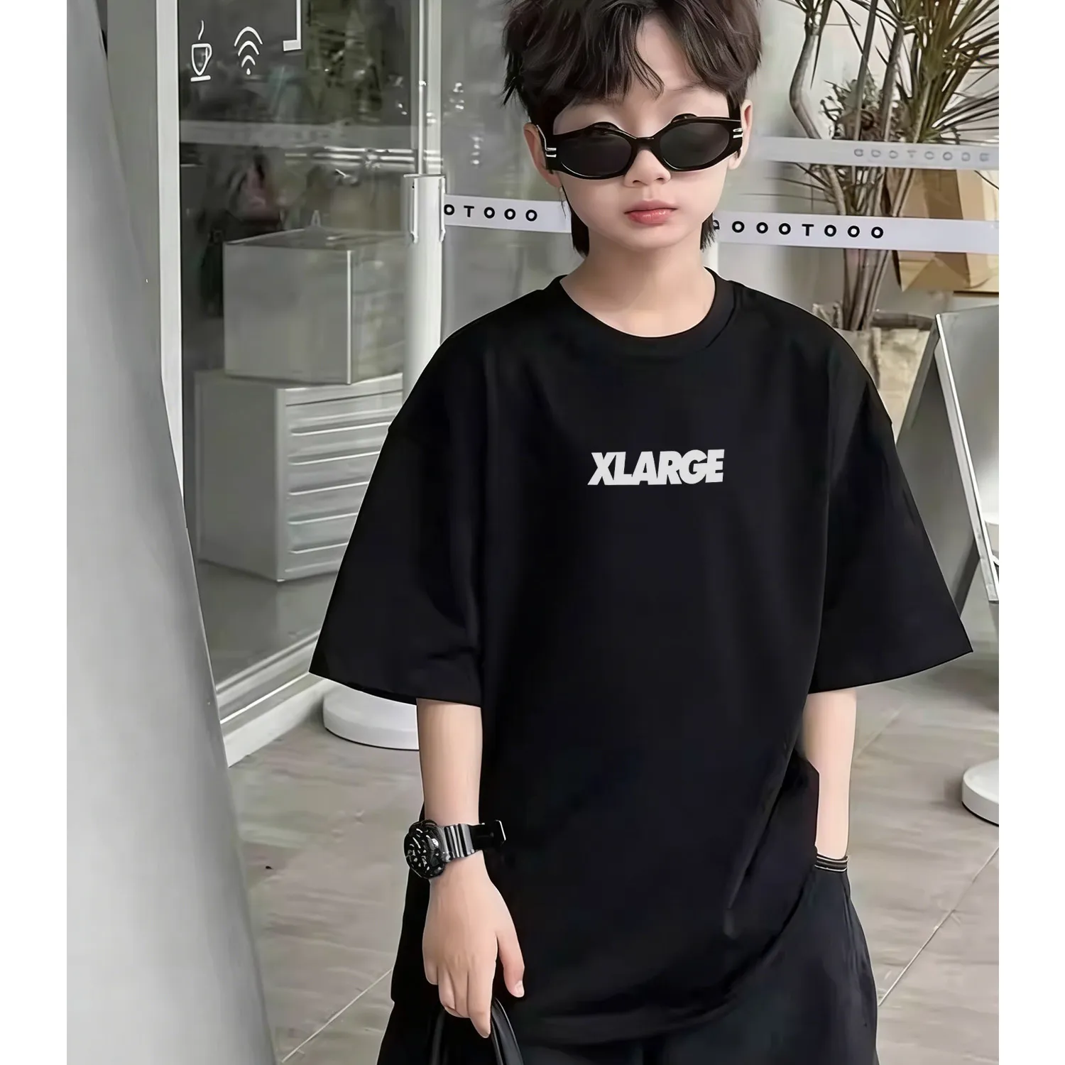 【90-160cm】コーデの主役 爽やかな印象 韓国風スタイル 男の子 カジュアル 合わせやすい 半袖 Tシャツ