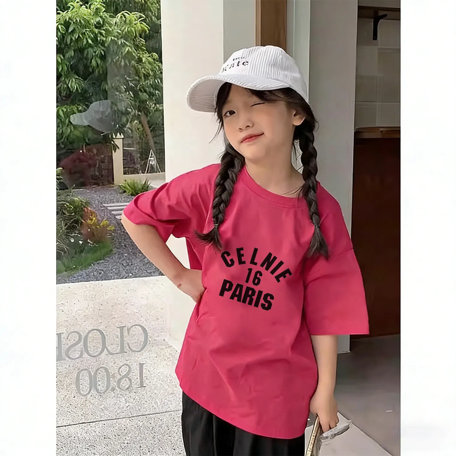 【90-160cm】おしゃれキッズ必見 好感度UP きれいめ カジュアル 女の子 半袖 Tシャツ