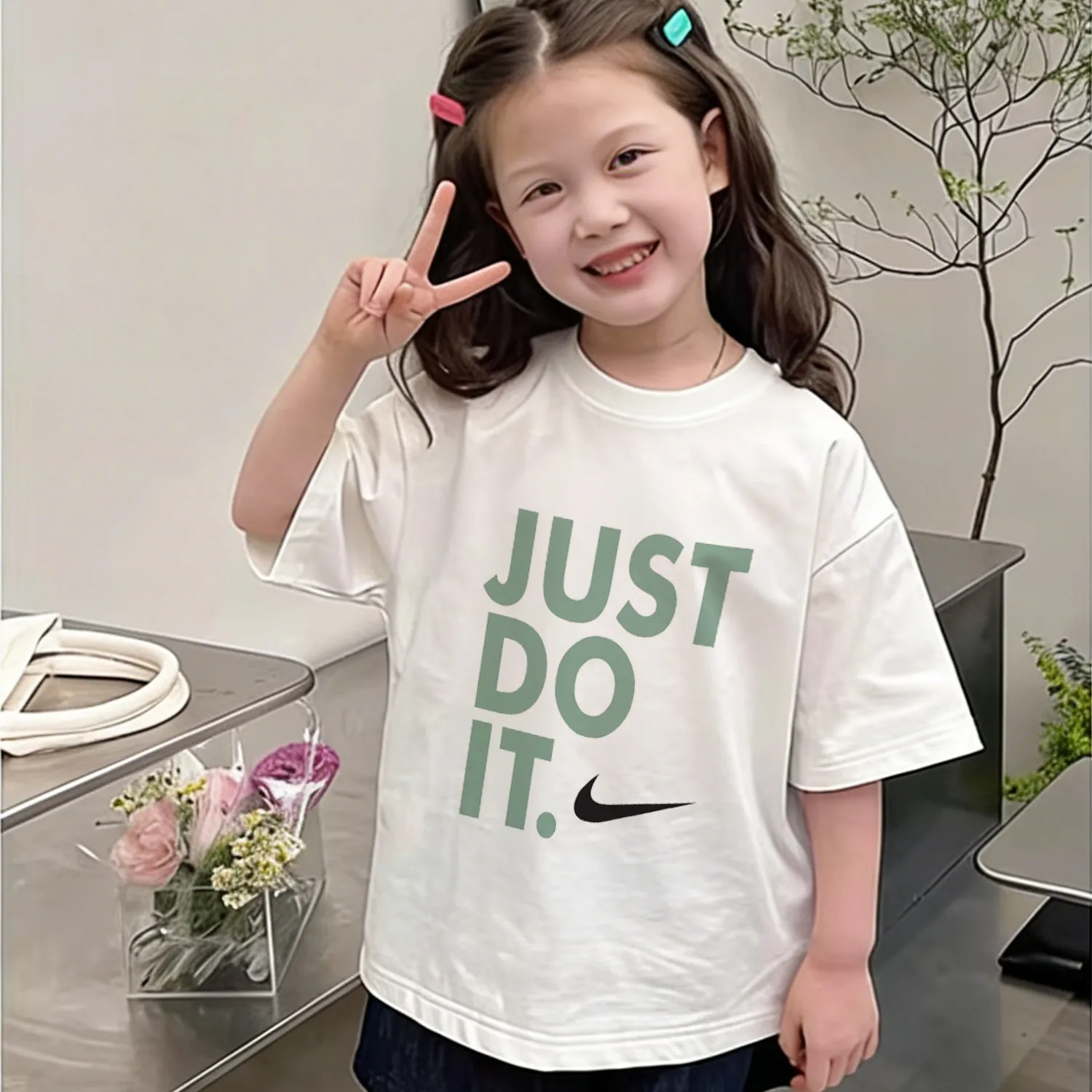 【90160cm】可愛さ満点 おしゃれ 着回し力抜群 カジュアル 合わせやすい 女の子 半袖 Tシャツ