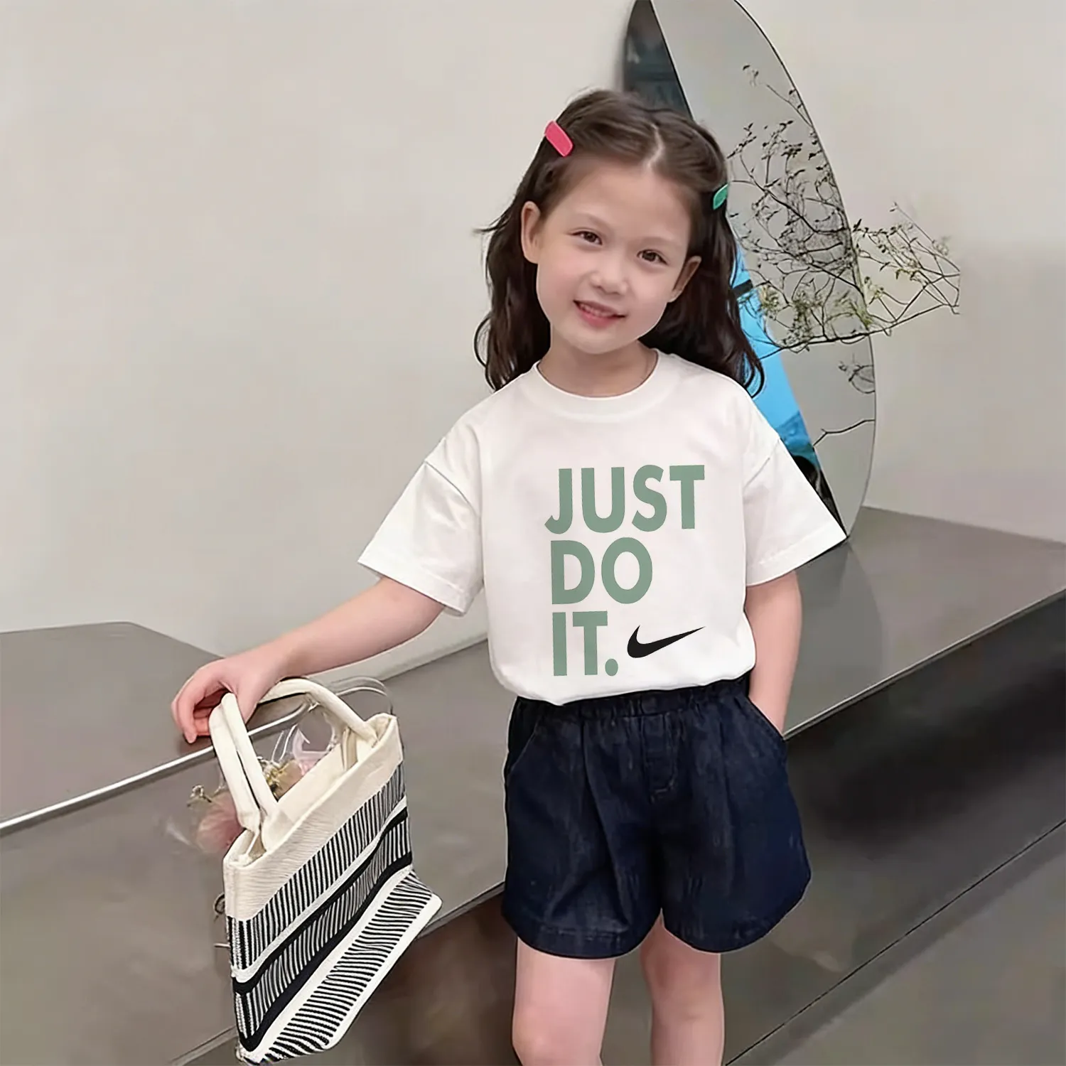 【90160cm】可愛さ満点 おしゃれ 着回し力抜群 カジュアル 合わせやすい 女の子 半袖 Tシャツ