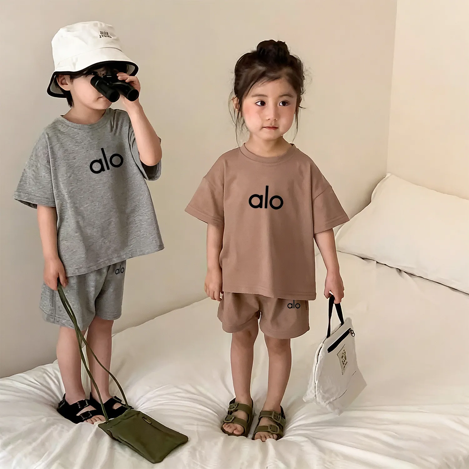 【90-160cm】二点セット 売り切れ必至 今季大注目 カジュアル ベーシック 半袖Ｔシャツ+ショートパンツ セットアップ