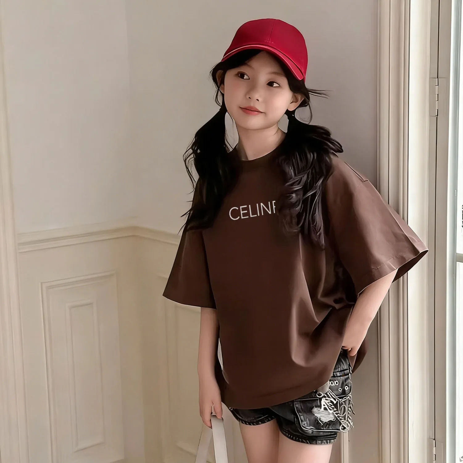 【90-160cm】SNS映え間違いなし 好感度UP デザイン満点 カジュアル 女の子 半袖 Tシャツ