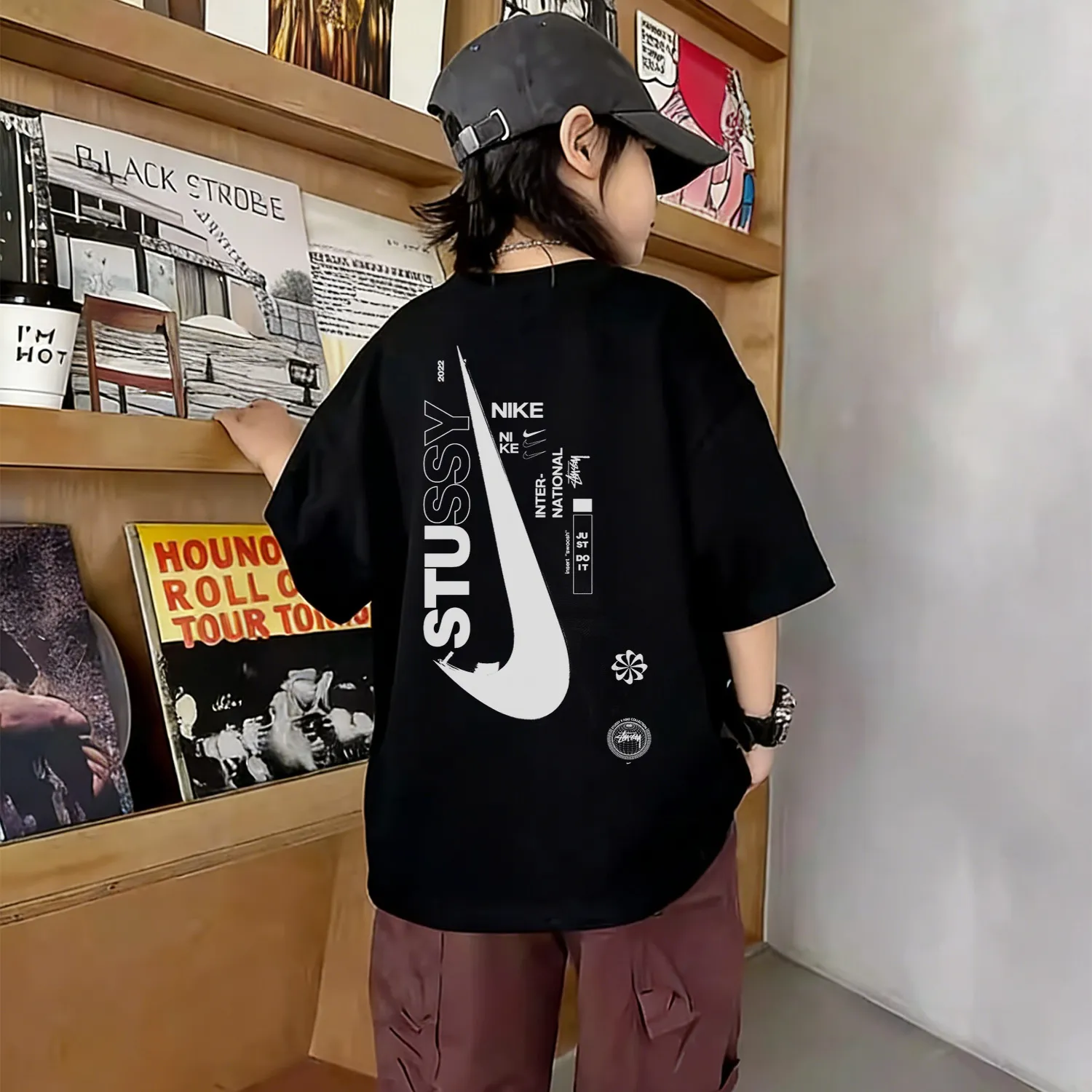 【90-160cm】存在感バツグン 売り切れ必至 トレンド ストリート 男の子 半袖 Tシャツ