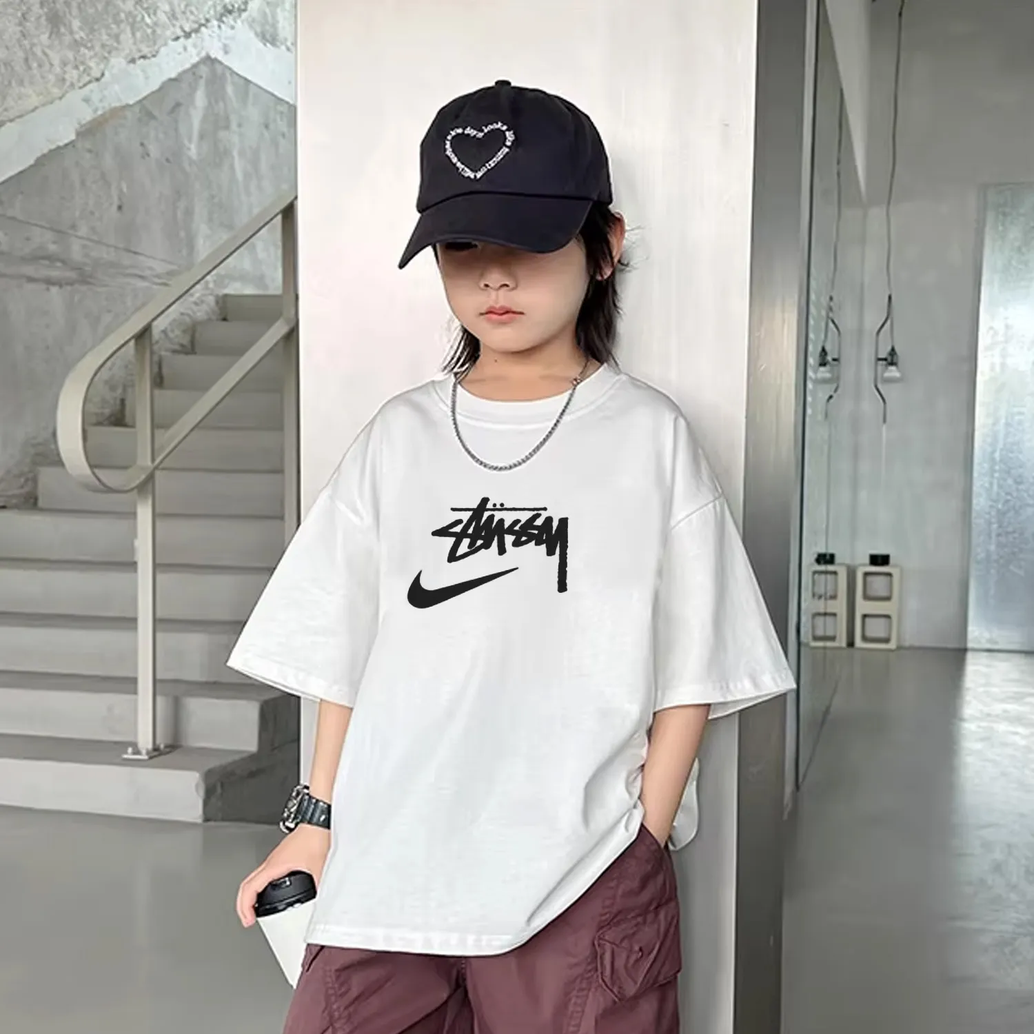 【90-160cm】存在感バツグン 売り切れ必至 トレンド ストリート 男の子 半袖 Tシャツ