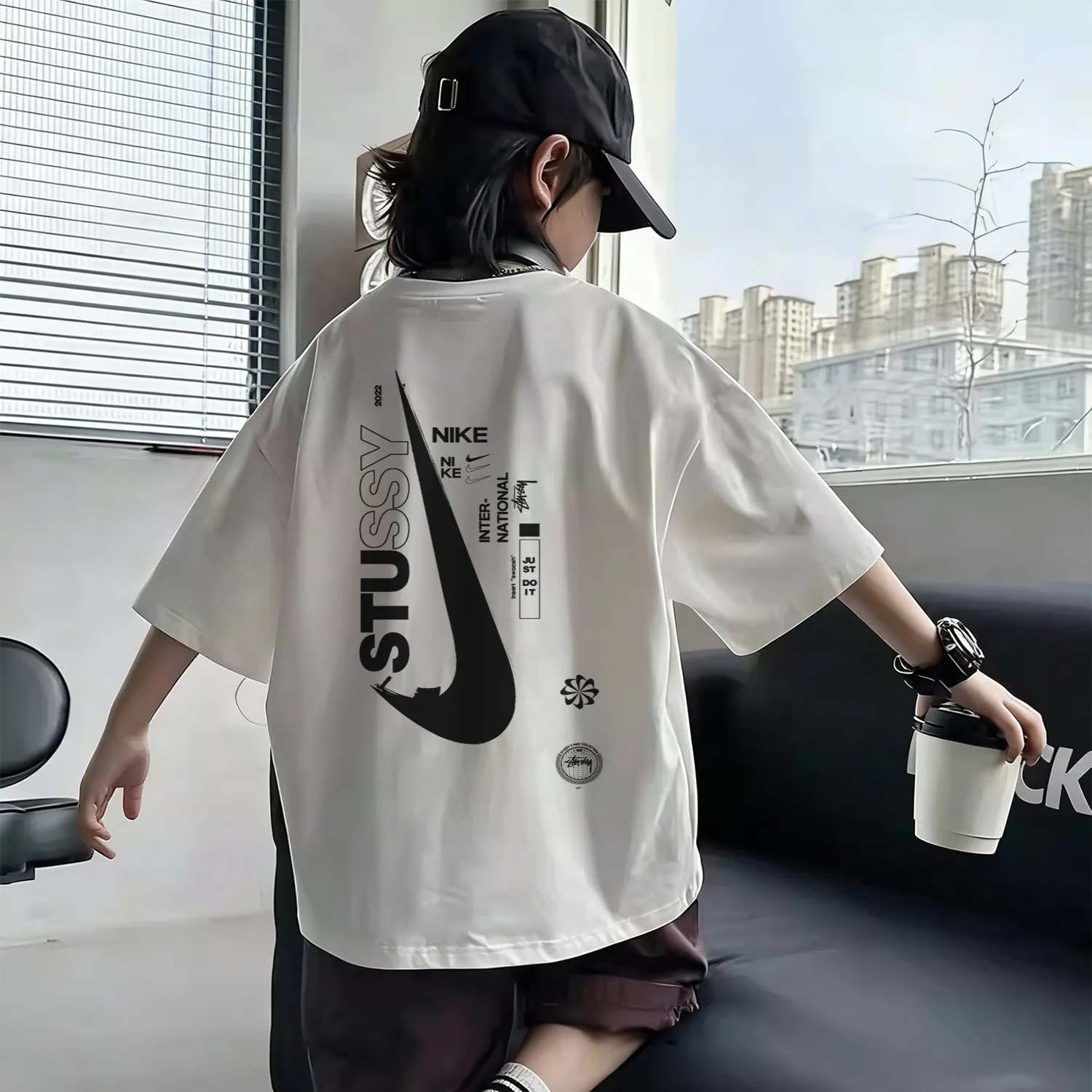 【90-160cm】存在感バツグン 売り切れ必至 トレンド ストリート 男の子 半袖 Tシャツ