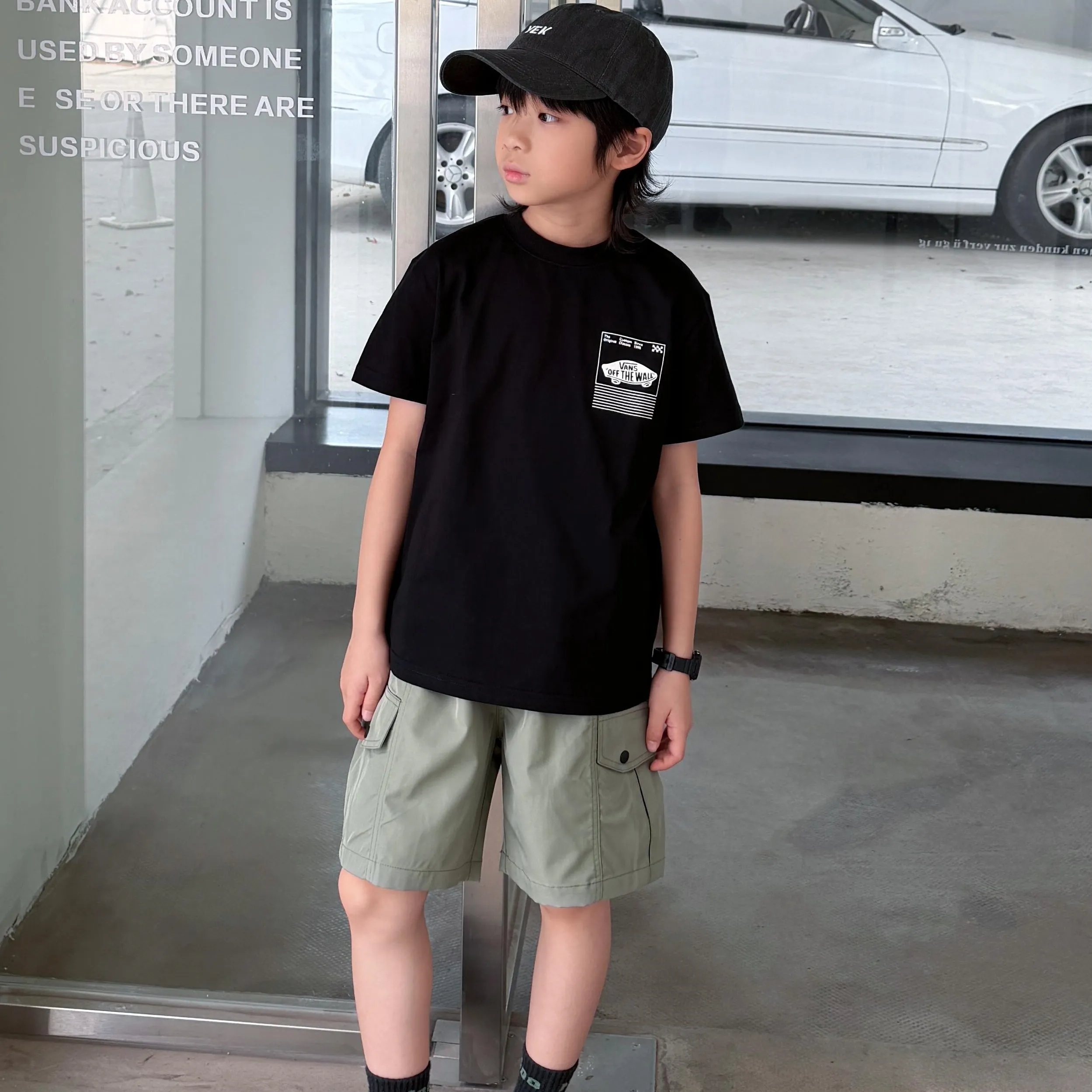 【90-160cm】デイリー使い 写真映え インスタ映え カジュアル 二色選べる 合わせやすい 半袖 Tシャツ