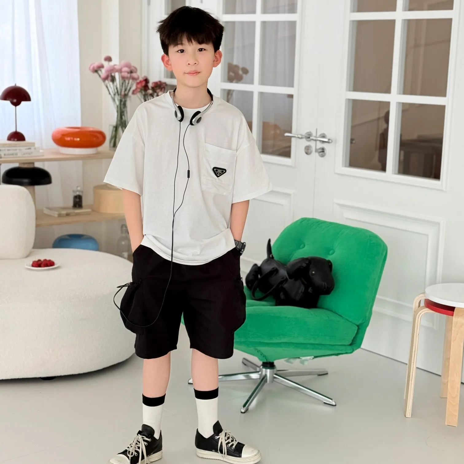 【100-170cm】一枚で主役 トレンドライク 明るい印象 カジュアル 合わせやすい 半袖 Tシャツ ショートパンツ