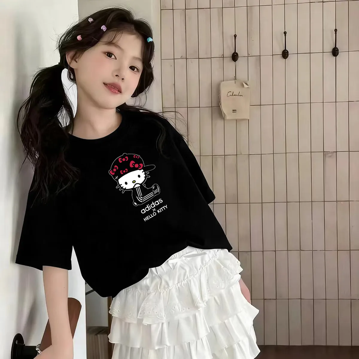 【90-160cm】毎日着たくなる 好感度UP カジュアル かわいさ満点 女の子 半袖 Tシャツ