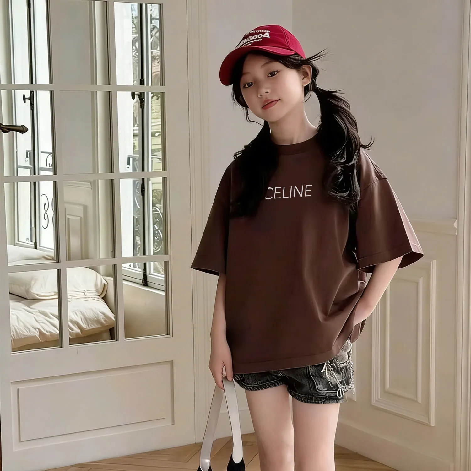 【90-160cm】SNS映え間違いなし 好感度UP デザイン満点 カジュアル 女の子 半袖 Tシャツ