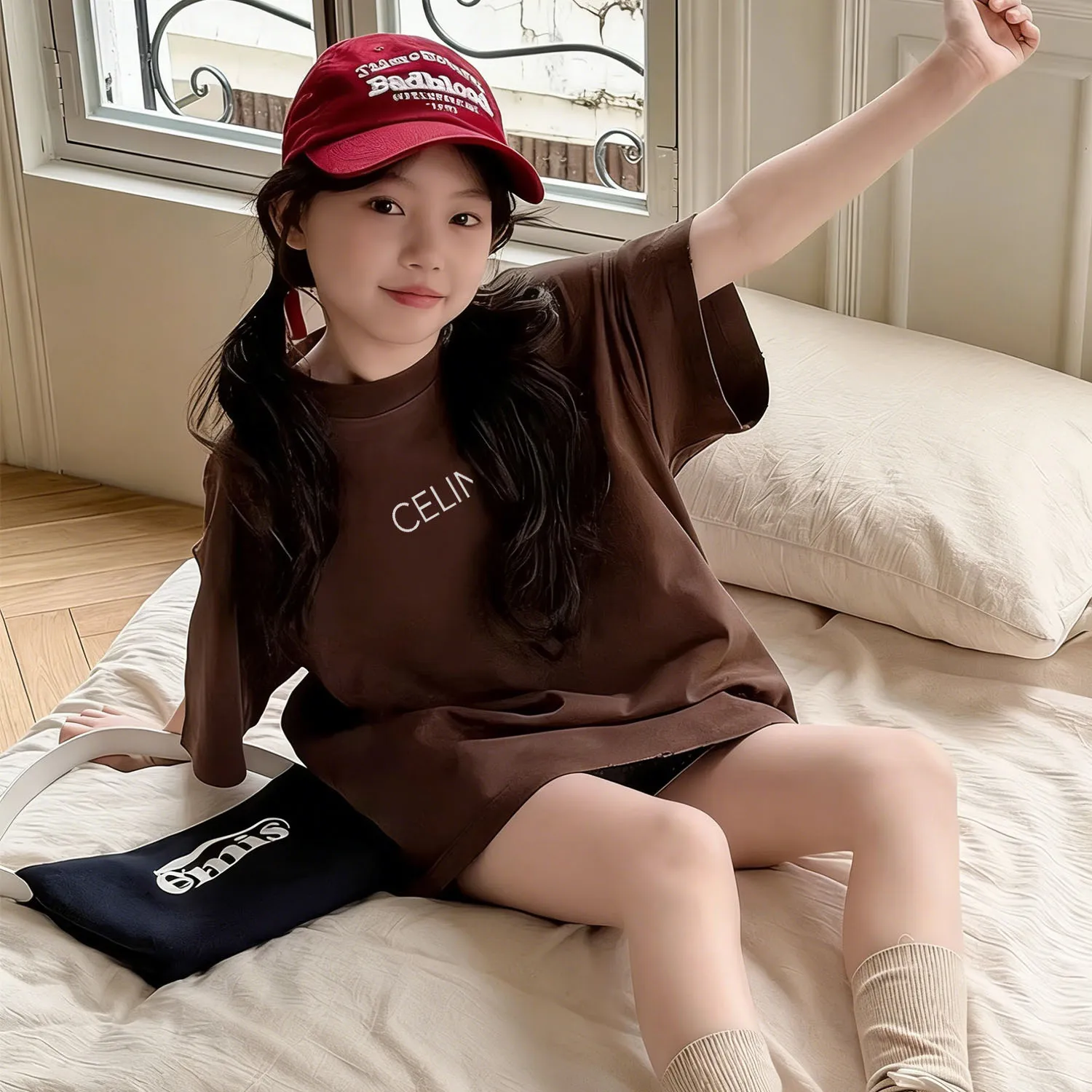 【90-160cm】SNS映え間違いなし 好感度UP デザイン満点 カジュアル 女の子 半袖 Tシャツ